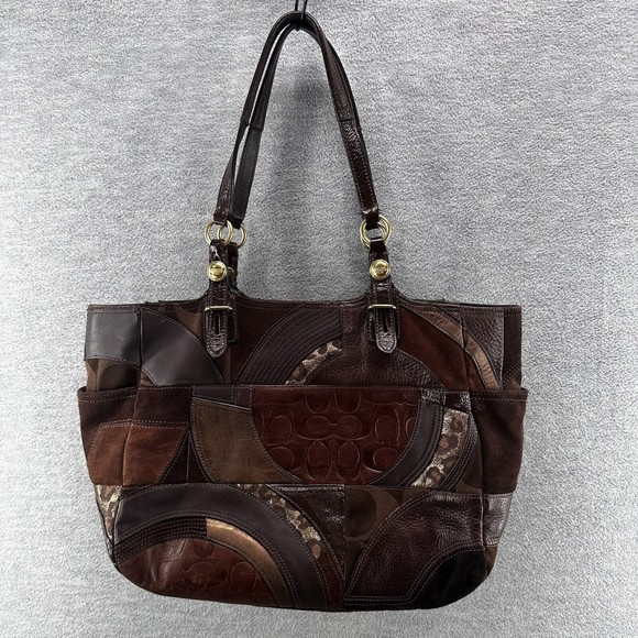 Coach Patchwork Tote in Brown and Tan - Picture 1 of 15